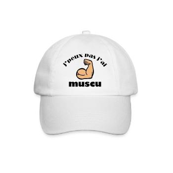 j'peux pas j'ai muscu - Casquette classique - blanc/blanc - Devant