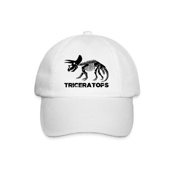 Black triceratops skeleton - Baseball Cap - white/white - Front