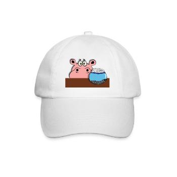 fish hippo hippo baby child gift idea comic - Baseball Cap - white/white - Front