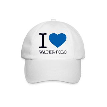 I LOVE WATER POLO Wasserball - Baseball Cap - white/white - Front