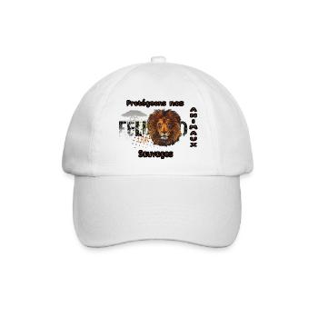 protégeons nos animaux sauvages les lions - Casquette classique - blanc/blanc - Devant