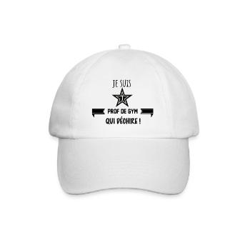 JE SUIS 1 PROF DE GYM QUI DÉCHIRE - Casquette classique - blanc/blanc - Devant