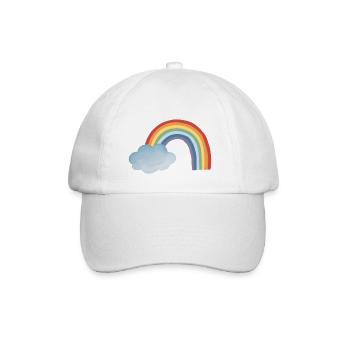 Weather rainbow colorful with cloud - Baseball Cap - white/white - Front