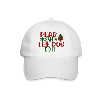 Dear Santa The Dog Did It - Baseball Cap - white/white - Front