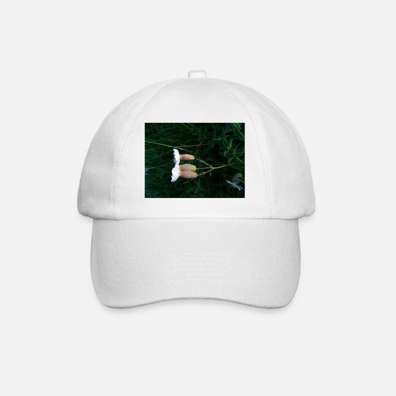 Flower lying down by the wind - Baseball Cap - white/white