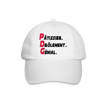 pâtissier génial / cadeau humour pâtissier - Casquette classique - blanc/blanc - Devant