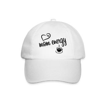 mom energy coffee black - Baseballkappe - Weiß/Weiß - Vorne