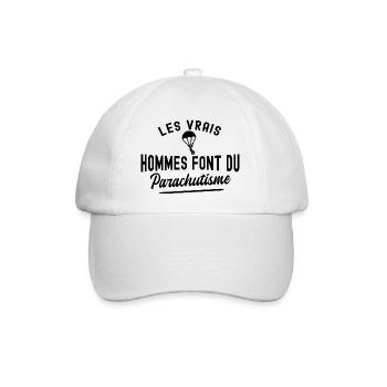 les vrais hommes font du parachutisme - Casquette classique - blanc/blanc - Devant
