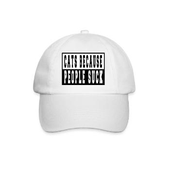 funny quote cat collage tshirts statement cool - Baseball Cap - white/white - Front