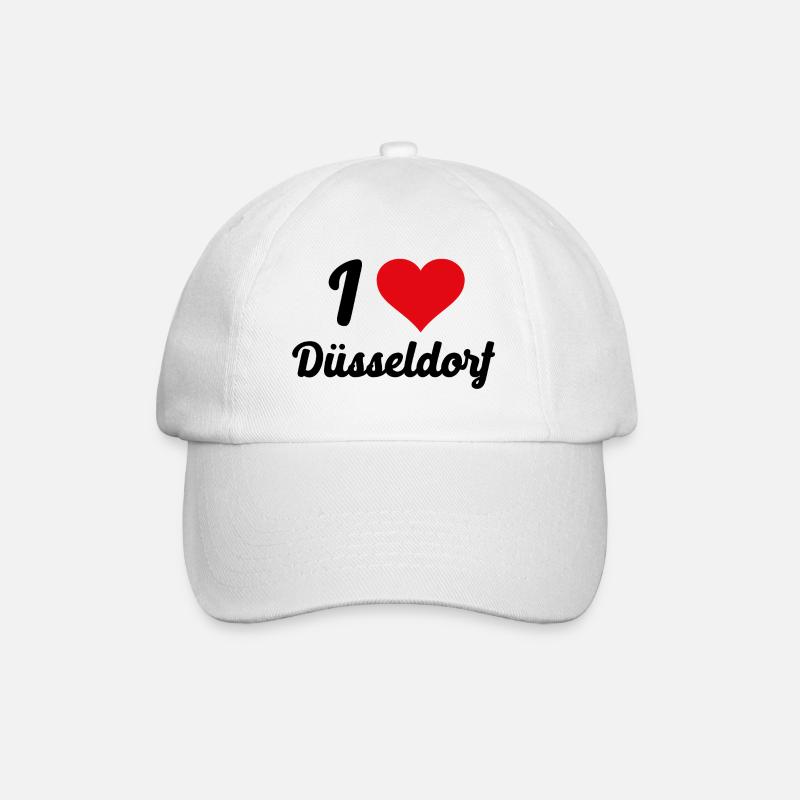 I Love Düsseldorf - Baseballkappe - Weiß/Weiß