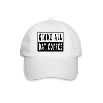 birthday present caffeine morning cappuccino quote - Baseballkappe - Weiß/Weiß - Vorne