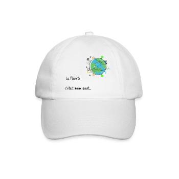 La planète c'était mieux avant - planète qui pleur - Casquette classique - blanc/blanc - Devant
