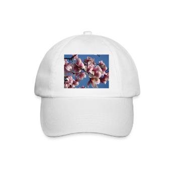 Pink magnolia branches in spring - Baseball Cap - white/white - Front