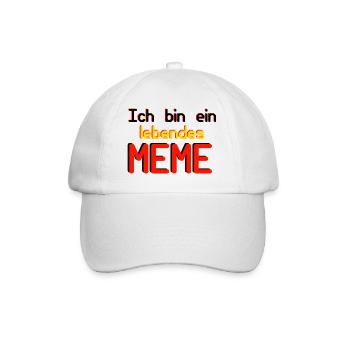 Ich bin ein lebendes Meme (Basic Collection) - Baseballkappe - Weiß/Weiß - Vorne