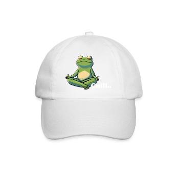 enspannter relaxed chill Frosch - Baseballkappe - Weiß/Weiß - Vorne