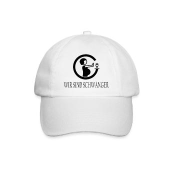 Schwangerschaft Babyparty Babyshower Boy Girl - Baseballkappe - Weiß/Weiß - Vorne