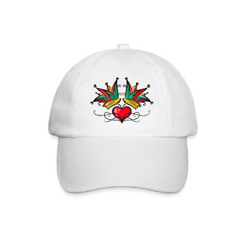 Fool's Cap Carnival Heart Tattoo - Baseball Cap - white/white - Front