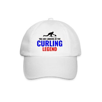 Curling Legend Winter Ice Sport Curler Funny - Baseball Cap - white/white - Front