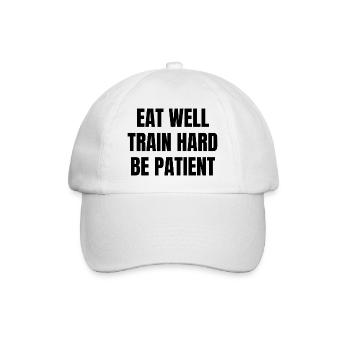 Bien manger Entraînez-vous dur - Casquette classique - blanc/blanc - Devant