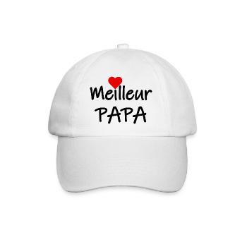 Meilleur papa - Casquette classique - blanc/blanc - Devant