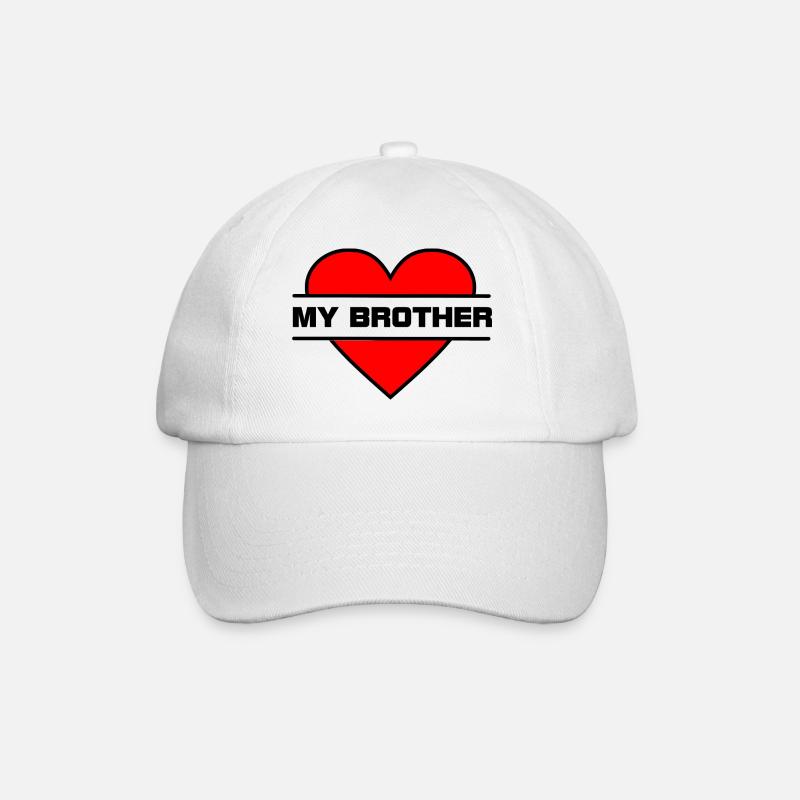 Herz, ich liebe meinen Bruder - Baseballkappe - Weiß/Weiß