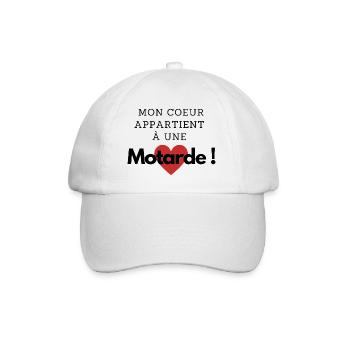 mon cœur appartient à une motarde - Casquette classique - blanc/blanc - Devant