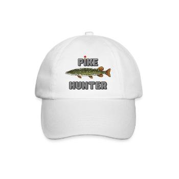 Pike Hunter – Predator-Angelhemd - Baseballkappe - Weiß/Weiß - Vorne