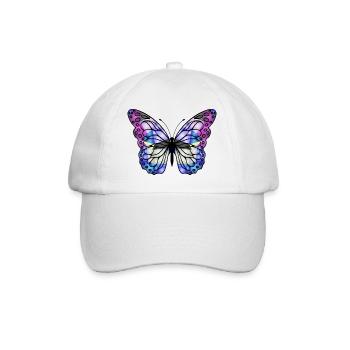 Bunter Schmetterling - Baseballkappe - Weiß/Weiß - Vorne