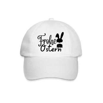 Frohe Ostern, Ostergrüße ,Osterdesign mit Hase. - Baseballkappe - Weiß/Weiß - Vorne