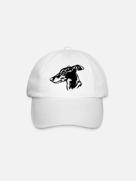 Greyhound Kopf - Baseballkappe - Weiß/Weiß