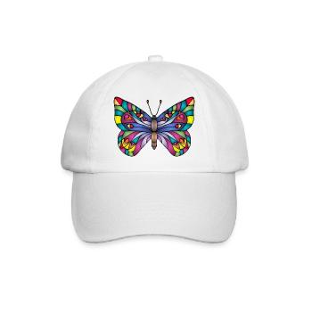 Bunter Schmetterling - Baseballkappe - Weiß/Weiß - Vorne