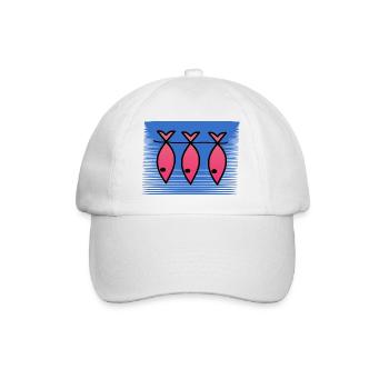 FISCH. APRILSCHERZ. OSTERN. SARDINE. MEER - Baseballkappe - Weiß/Weiß - Vorne