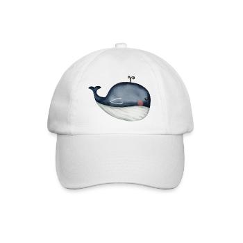 Wal, Ozean - Baseballkappe - Weiß/Weiß - Vorne