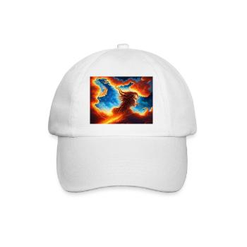 Bleu rouge ciel avec une illustration de femme - Casquette classique - blanc/blanc - Devant
