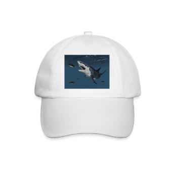 Great white shark on the hunt - Baseball Cap - white/white - Front