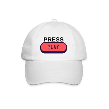 PRESS PLAY - Das Piece für Gamer - Baseballkappe - Weiß/Weiß - Vorne