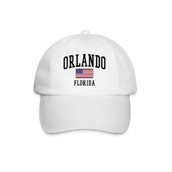 Orlando Florida Design mit USA Flagge - Baseballkappe - Weiß/Weiß - Vorne