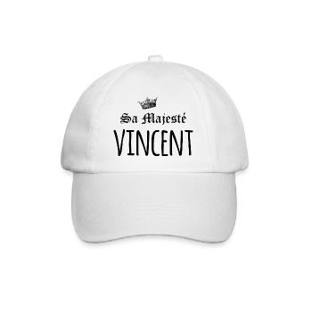 Sa majesté Vincent - Casquette classique - blanc/blanc - Devant