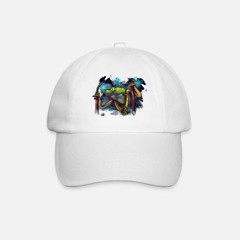 Frosch-Split - Baseballkappe - Weiß/Weiß