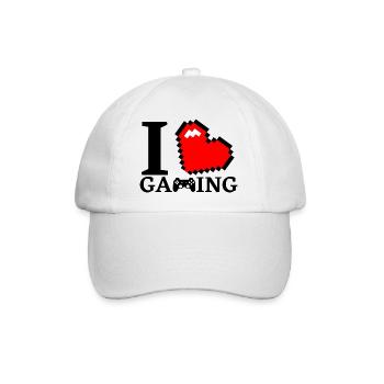 I Love Gaming - Baseballkappe - Weiß/Weiß - Vorne