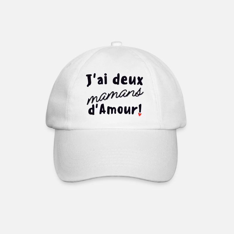 J ai deux mamans d Amour - Casquette classique - blanc/blanc