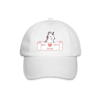 Live, Love, Laugh - Weiß/Rose - Baseballkappe - Weiß/Weiß - Vorne