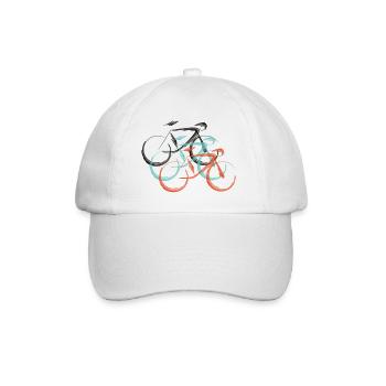 Road Bike Sketch - Baseball Cap - white/white - Front