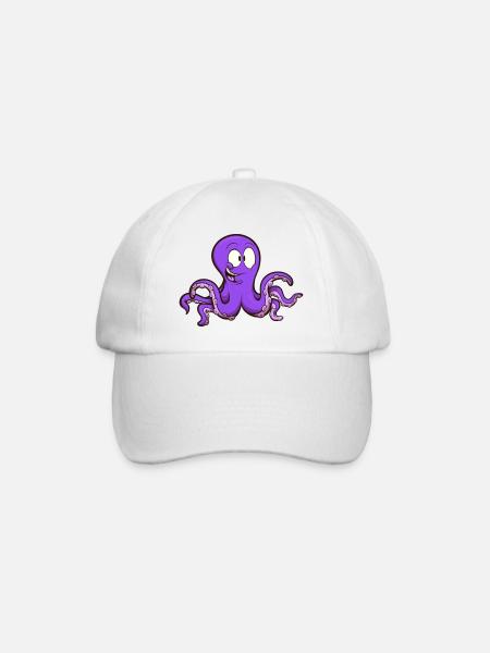 Cute Octopus - Baseball Cap - white/white