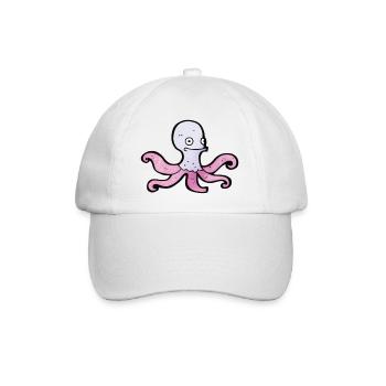Octopus, Tintenfisch oder Krake? - Baseballkappe - Weiß/Weiß - Vorne
