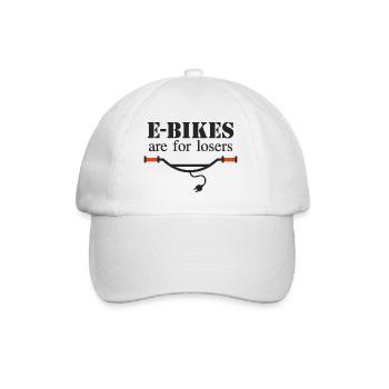 E-Bikes are for losers - Baseball Cap - white/white - Front