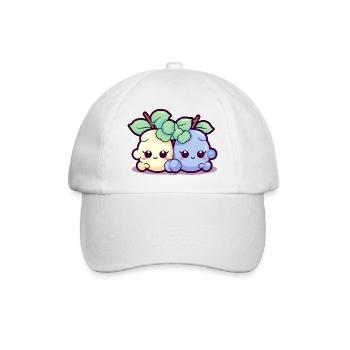 Mak et bok les raisins kawaii - Casquette classique - blanc/blanc - Devant