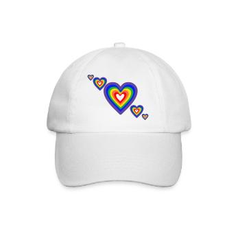 LGBTQ+ HEARTS - Baseballkappe - Weiß/Weiß - Vorne