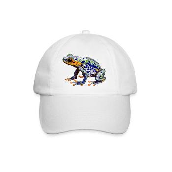 Pfeilgiftfrosch mit schöner Warnfarbe als Lurch - Baseballkappe - Weiß/Weiß - Vorne