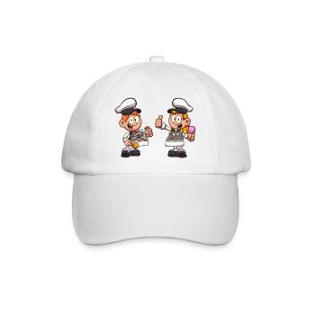 Junge und Mädchen verkaufen Eis - Baseballkappe - Weiß/Weiß - Vorne